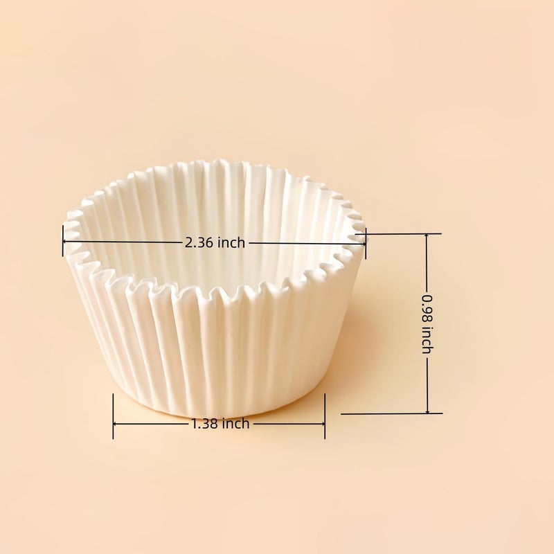 Prefer Green أكواب كعك مصغرة بيضاء غير لاصقة عدد 500 للخبز، غلاف كعك من الدرجة الغذائية، أكواب مافن مقاومة للدهون، أكواب للكب كيك، مافن، مكسرات - Image 4